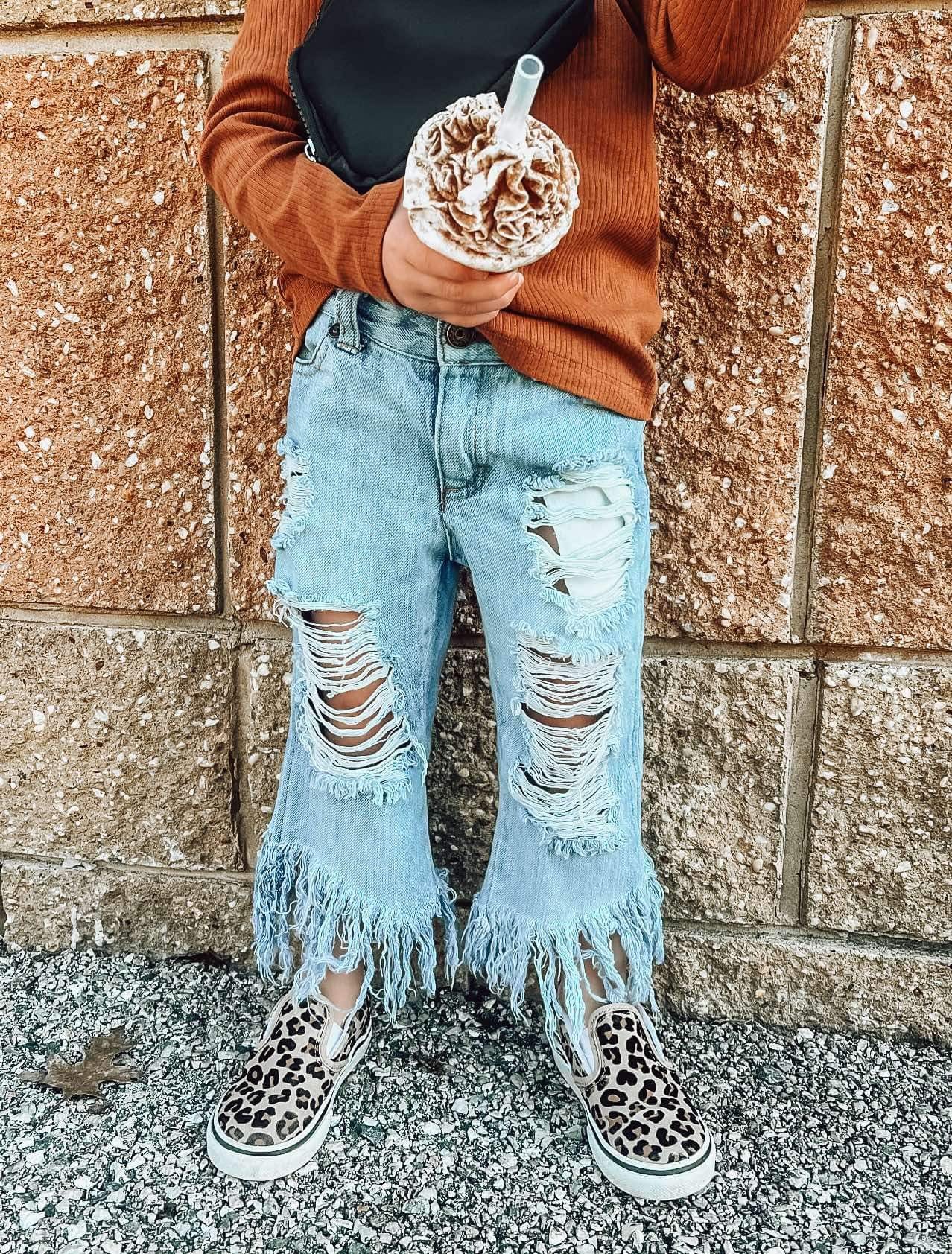 Fringe Girlfriend Jeans (Girls) - Main Image