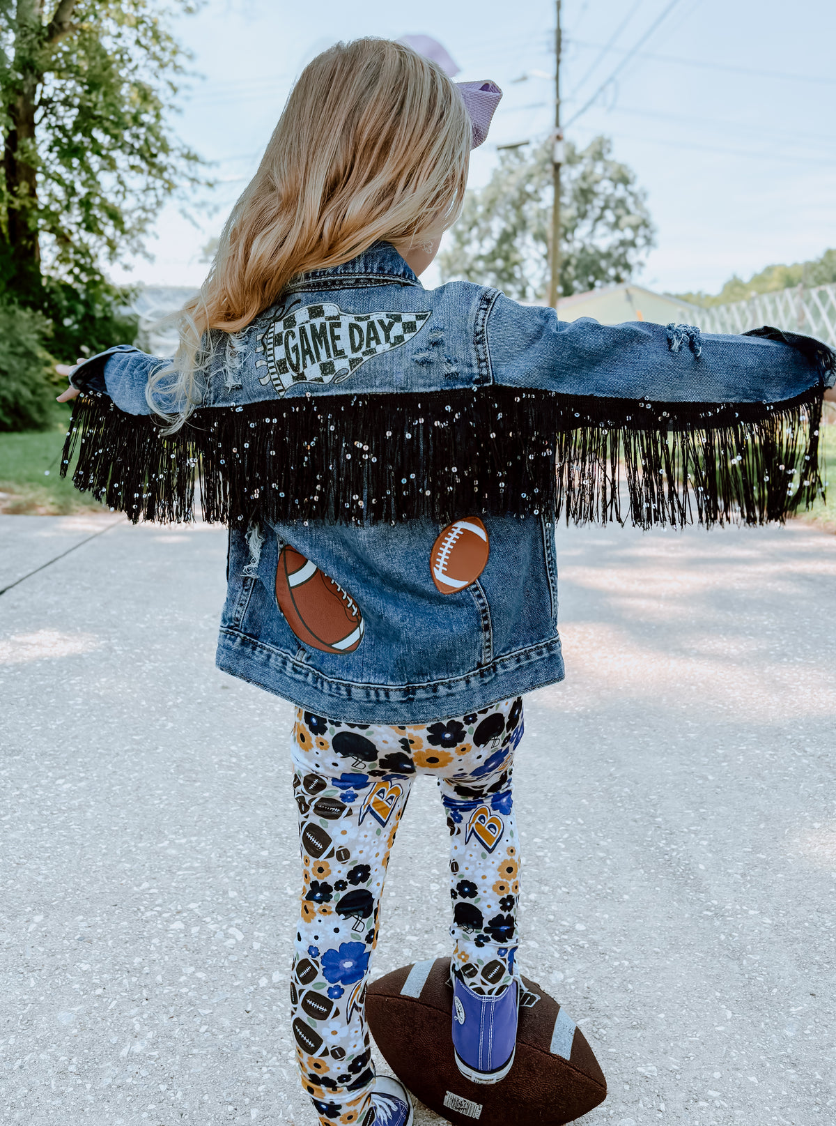 Game Day Football Jean Jacket