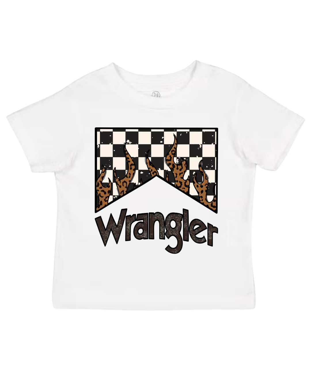 Checkered Wrangler Cheetah Flame Tee (Kids)