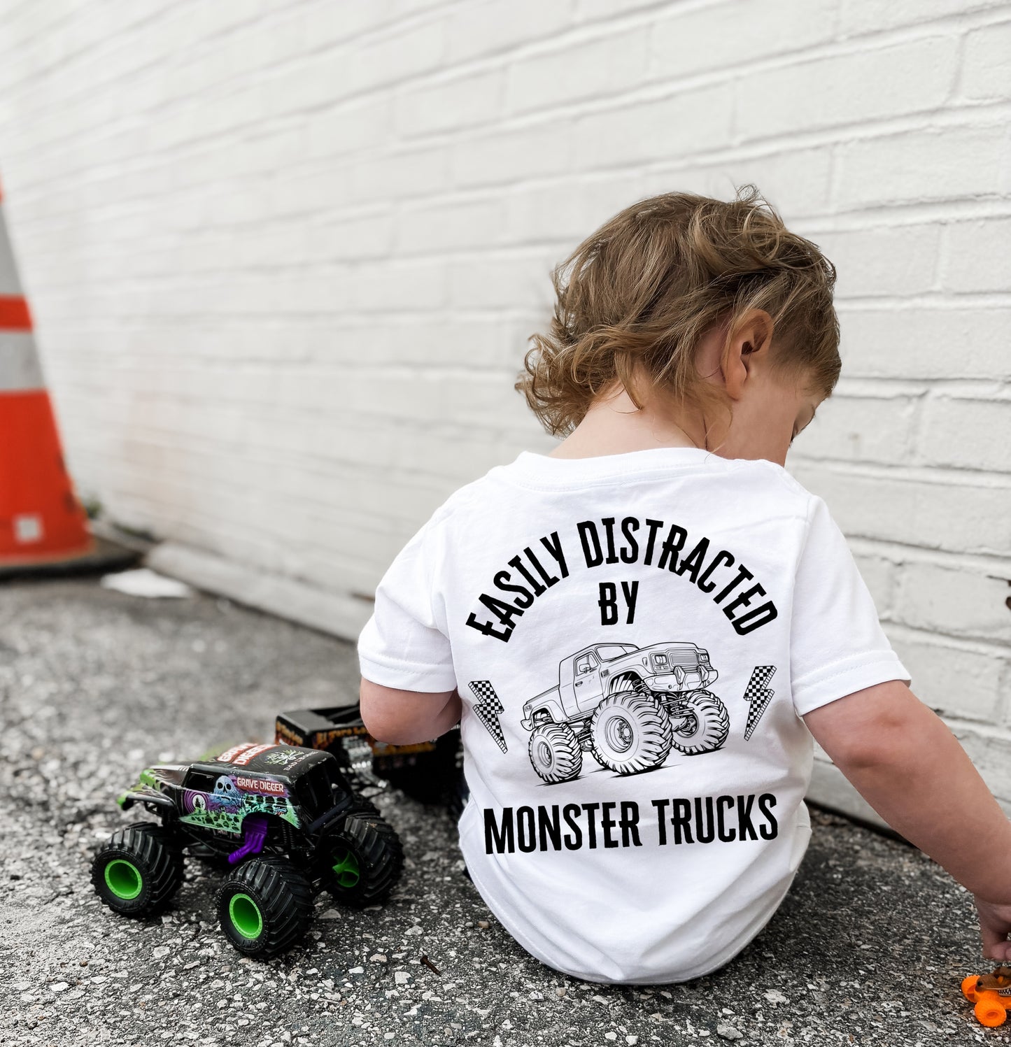 Easily Distracted By Monster Trucks (Kids Tee)