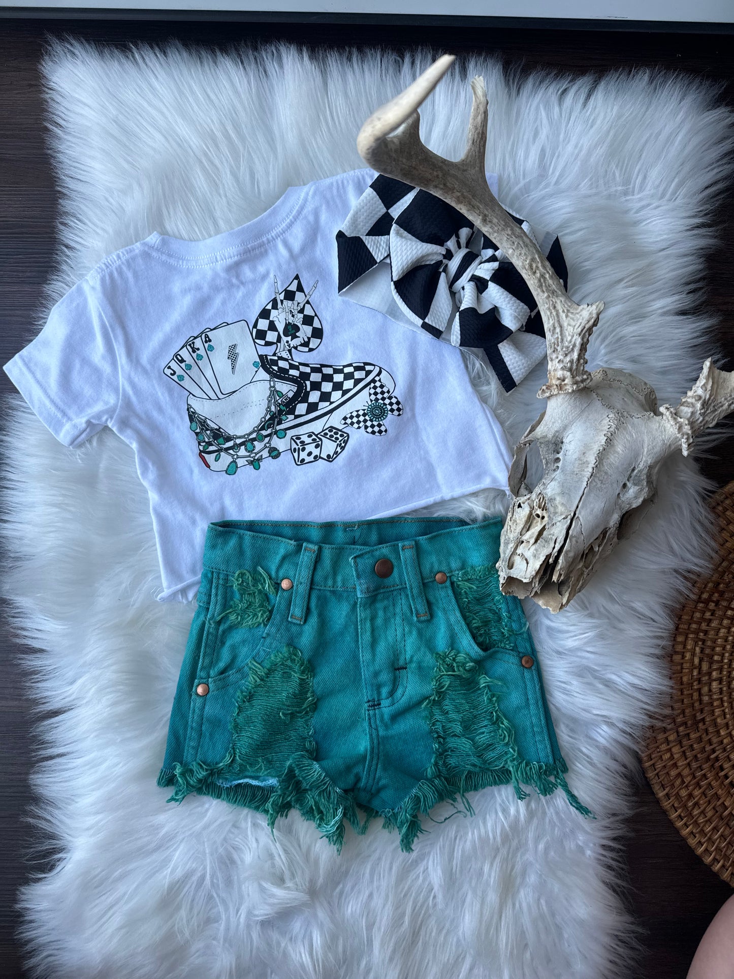 Teal Cowboy Cut Wrangler Shorts (Boys & Girls)