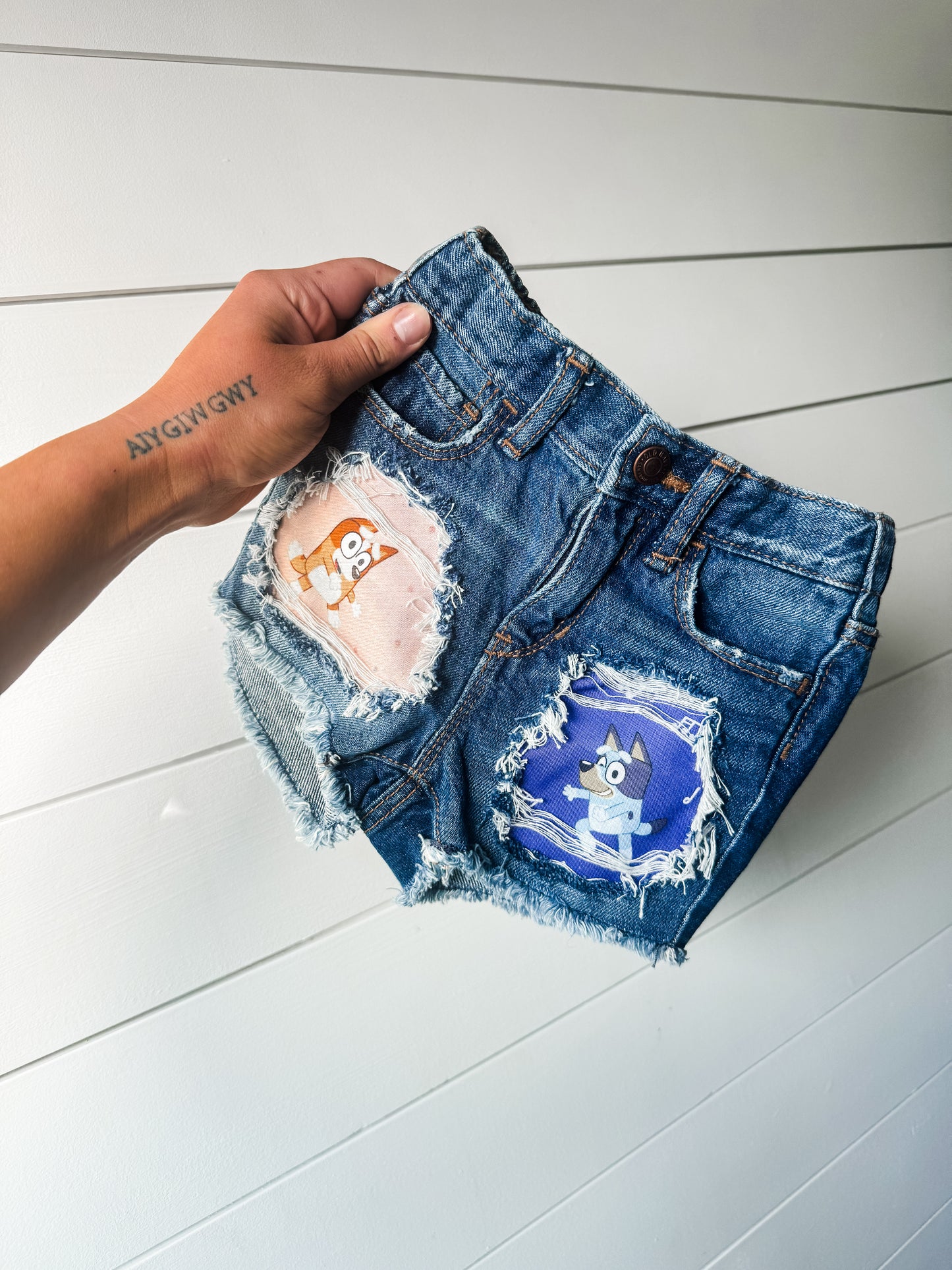 Blue & Orange Dog Patch Shorts (Boys & Girls)