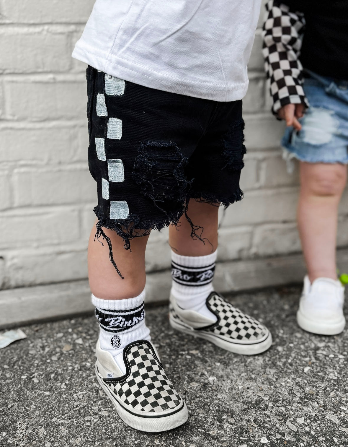 BLACK Check Me Out Shorts (Boys & Girls)