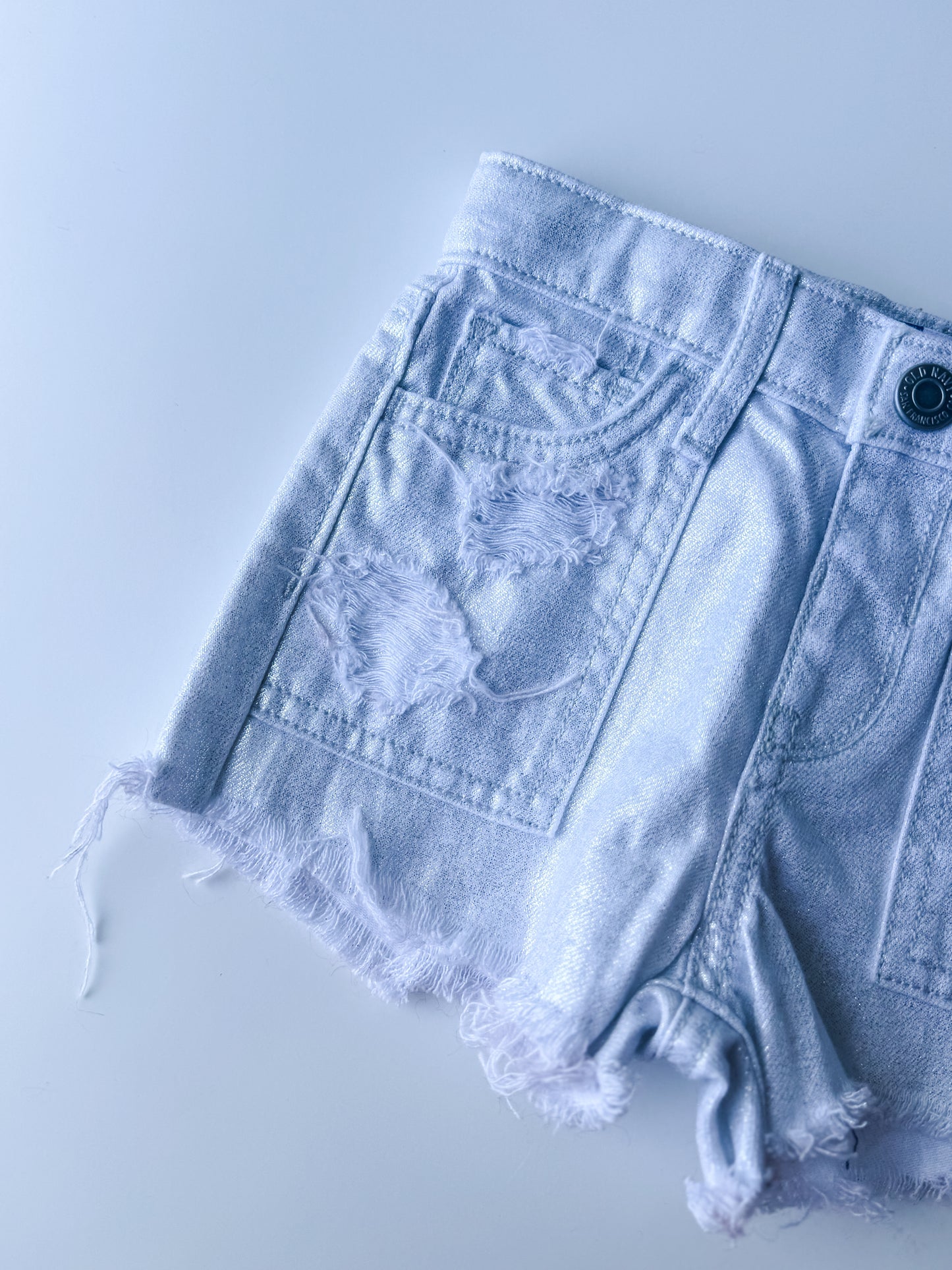 3T Girls Sparkly Silver Shorts