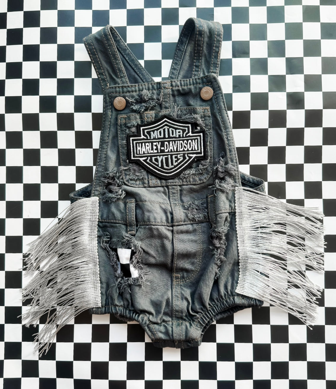 *READY TO SHIP* 6/12 Month Boujee Silver Biker Bubble