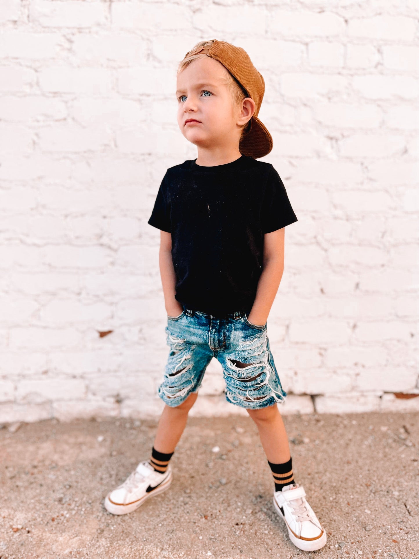 Brook’s Bleach Wash Shorts (Boys & Girls)