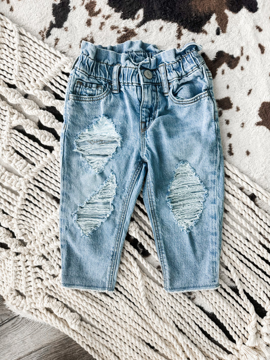 2T Paper Bag Straight Jeans (Girls)