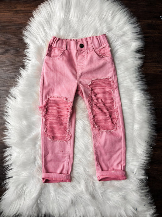 4T Girls Pink Straight Jeans