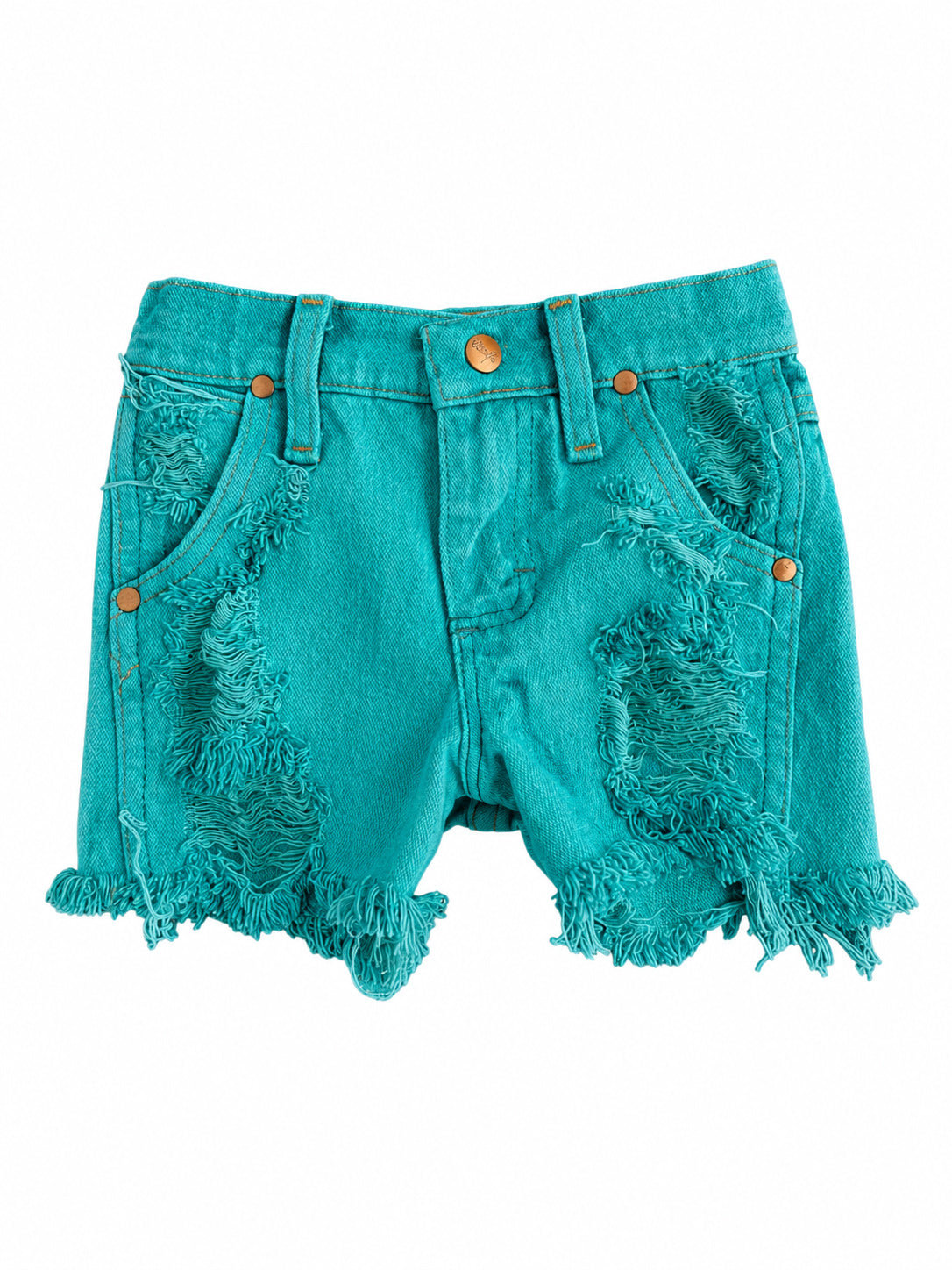 Teal Cowboy Cut Wrangler Shorts (Boys & Girls)