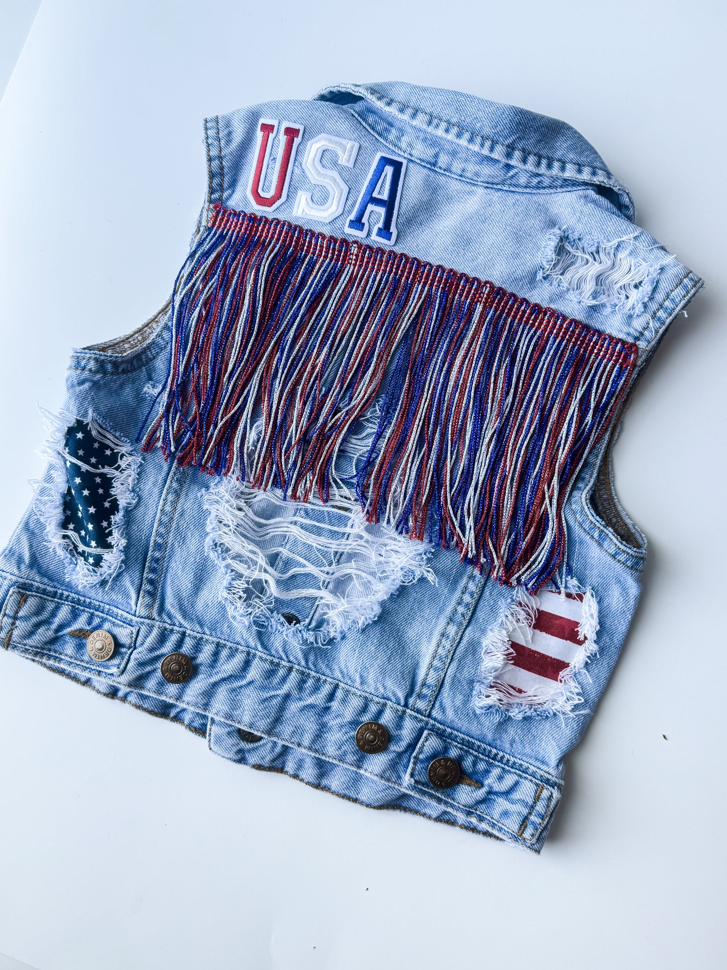 4/5T Boujee USA Denim Vest