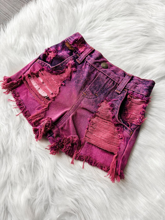 18 Month Girls Vintage Pink Acid Shorts
