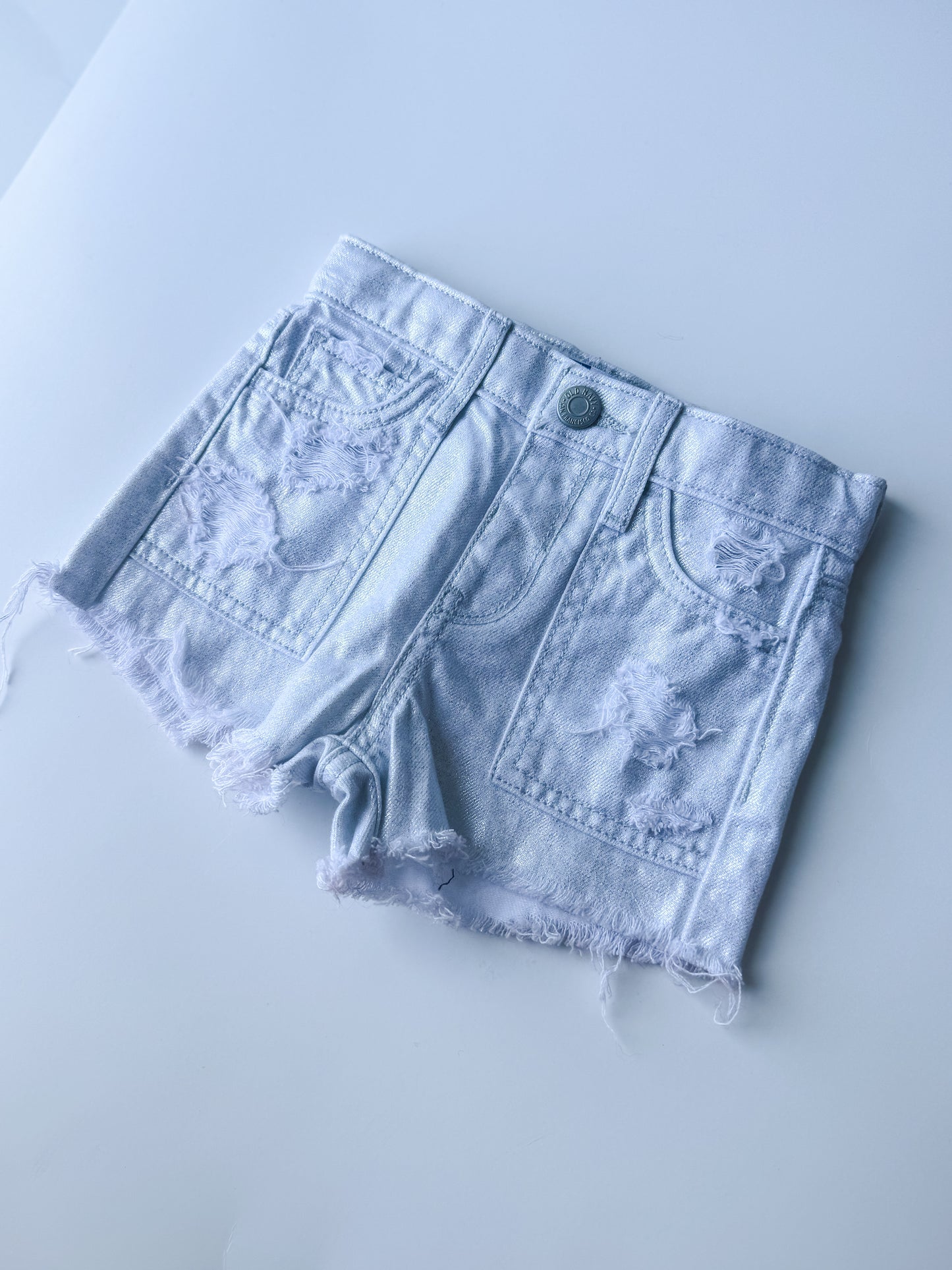 3T Girls Sparkly Silver Shorts