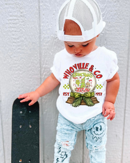 GREEN CHECK SNOW GLOBE (Adult & Kid)