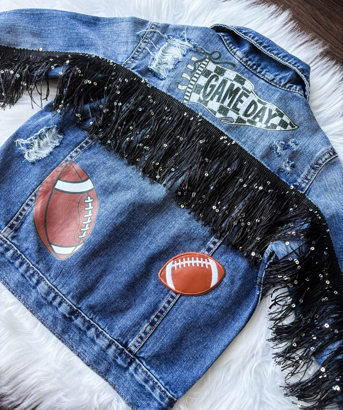 Game Day Football Jean Jacket