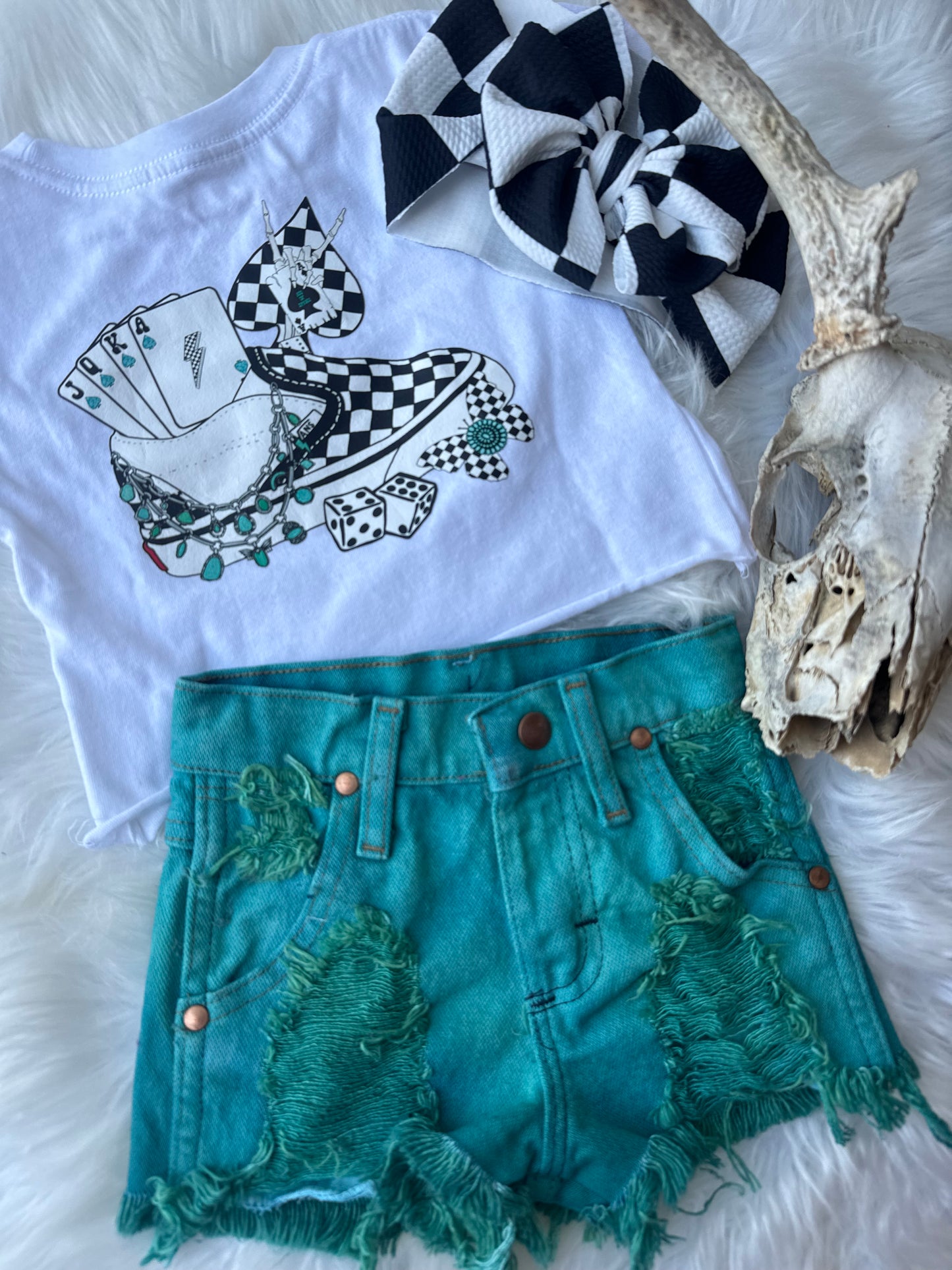 Teal Cowboy Cut Wrangler Shorts (Boys & Girls)