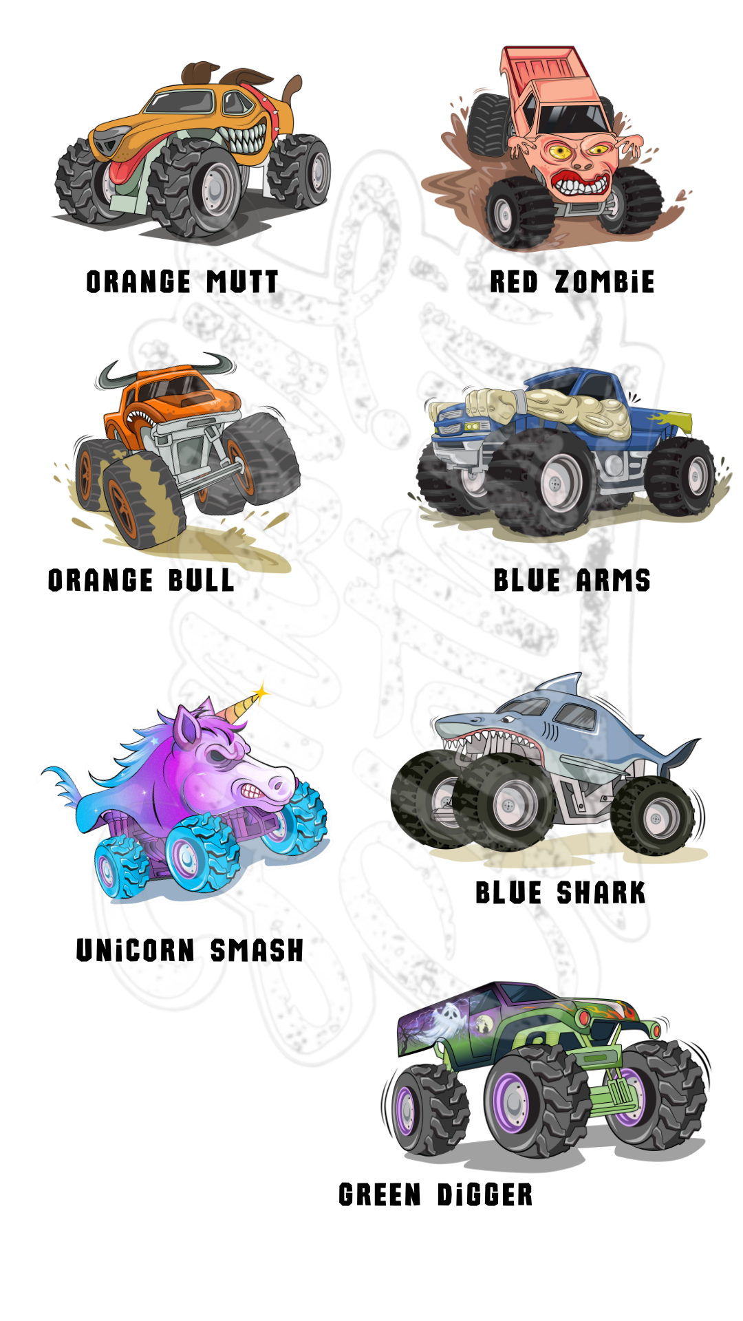 Monster Truck Tees (CHOOSE YOUR OWN PERSONALIZATION!)