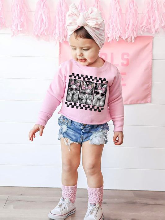 Checkered Bow Bunny Tee