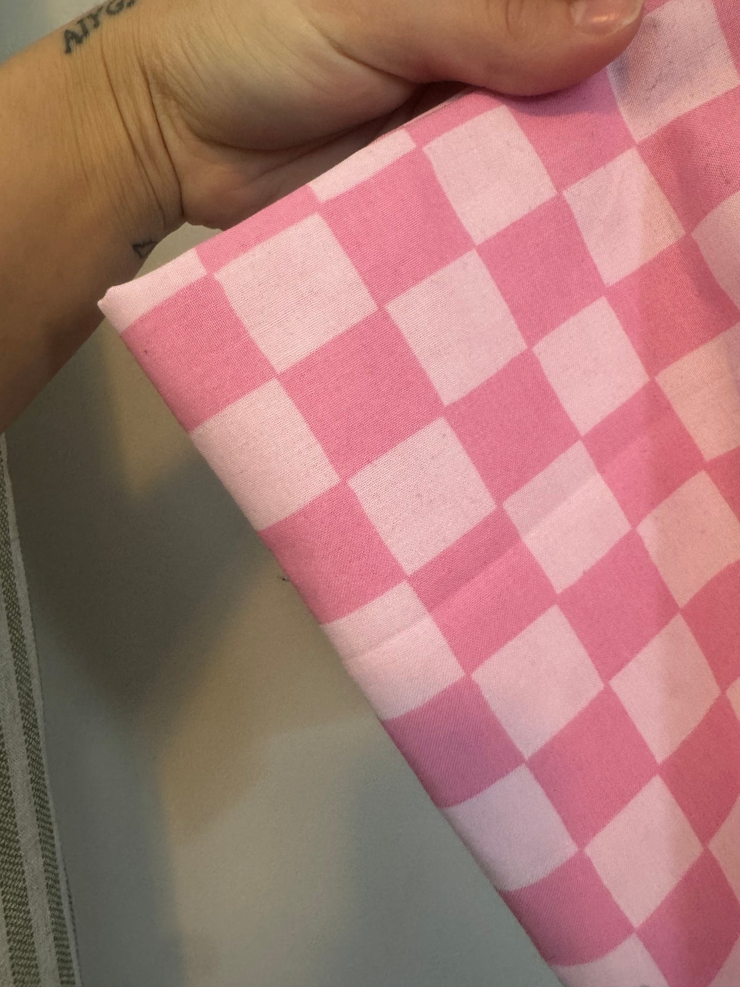 Blue Jean PINK Checkered Patch Shorts (Boys & Girls)
