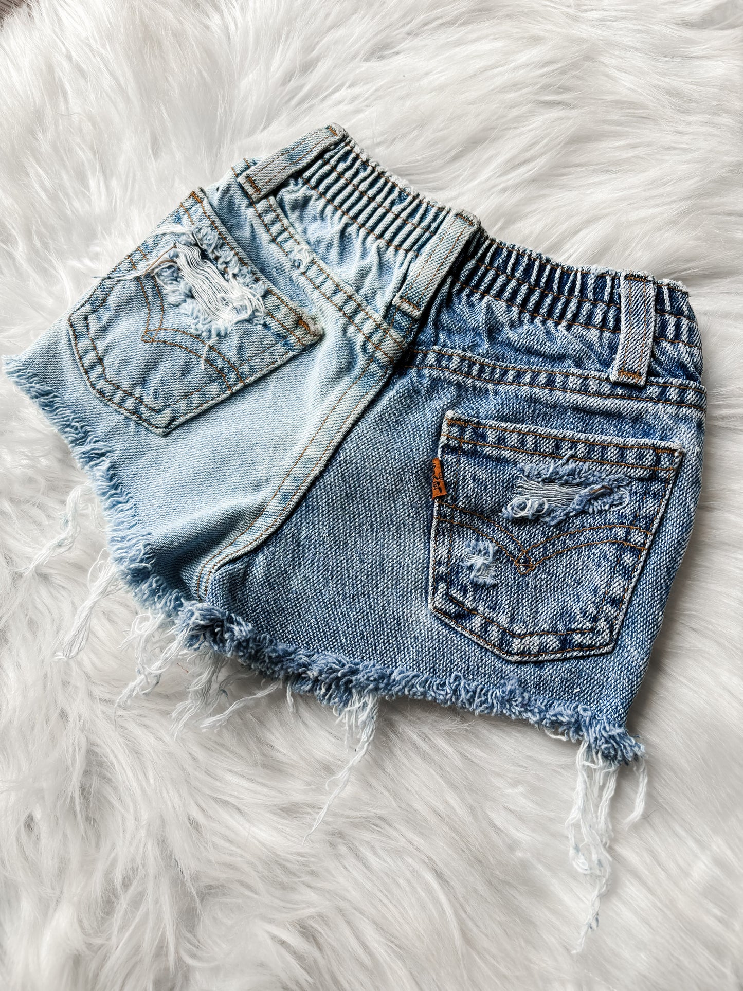 12 Month Girls Half Bleach Vintage Levi Shorts