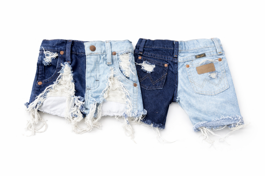Cowboy Cut Half Bleach Wrangler Shorts (Boys & Girls)