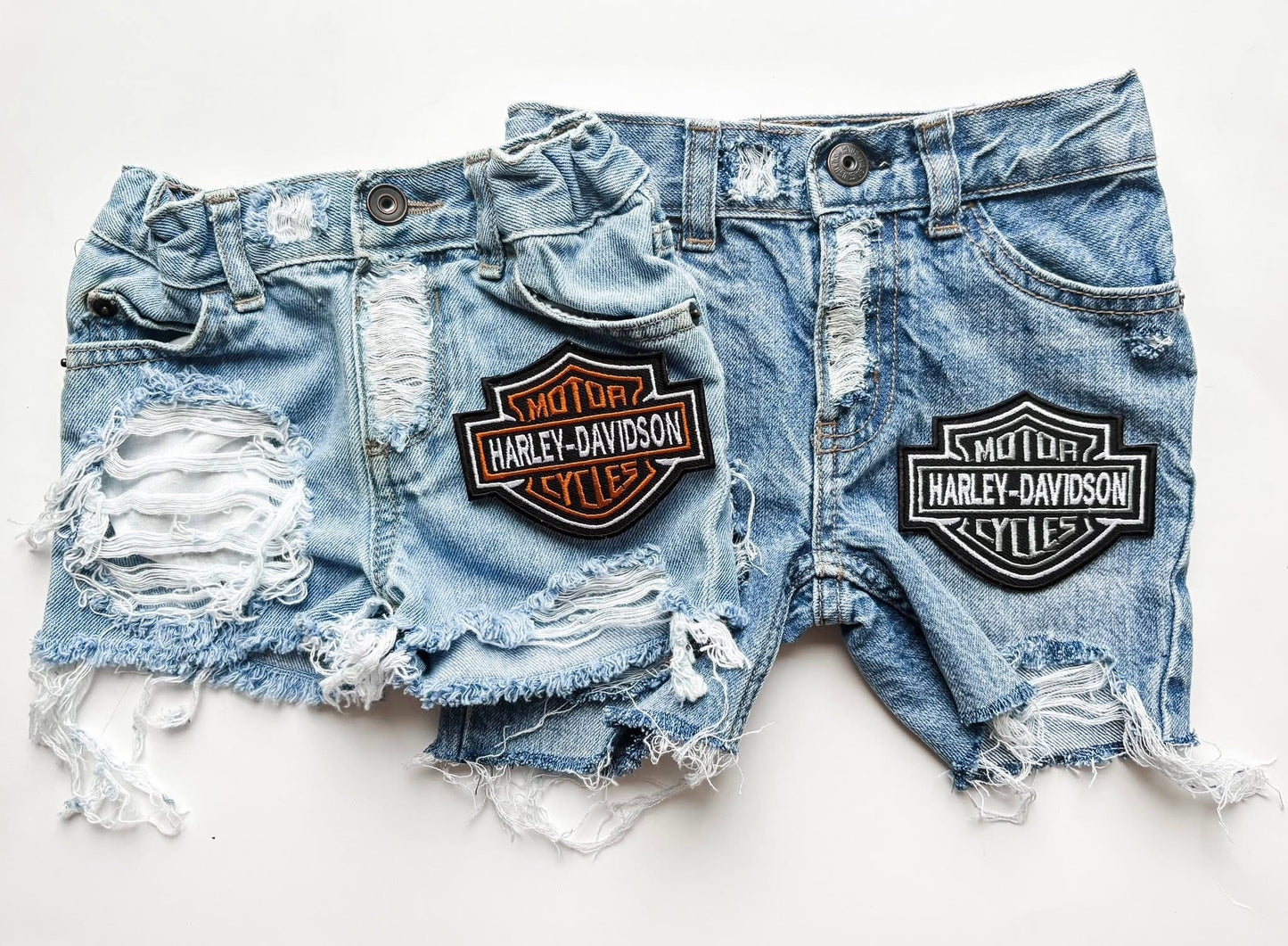 Biker Patch Denim Shorts (Boys & Girls)