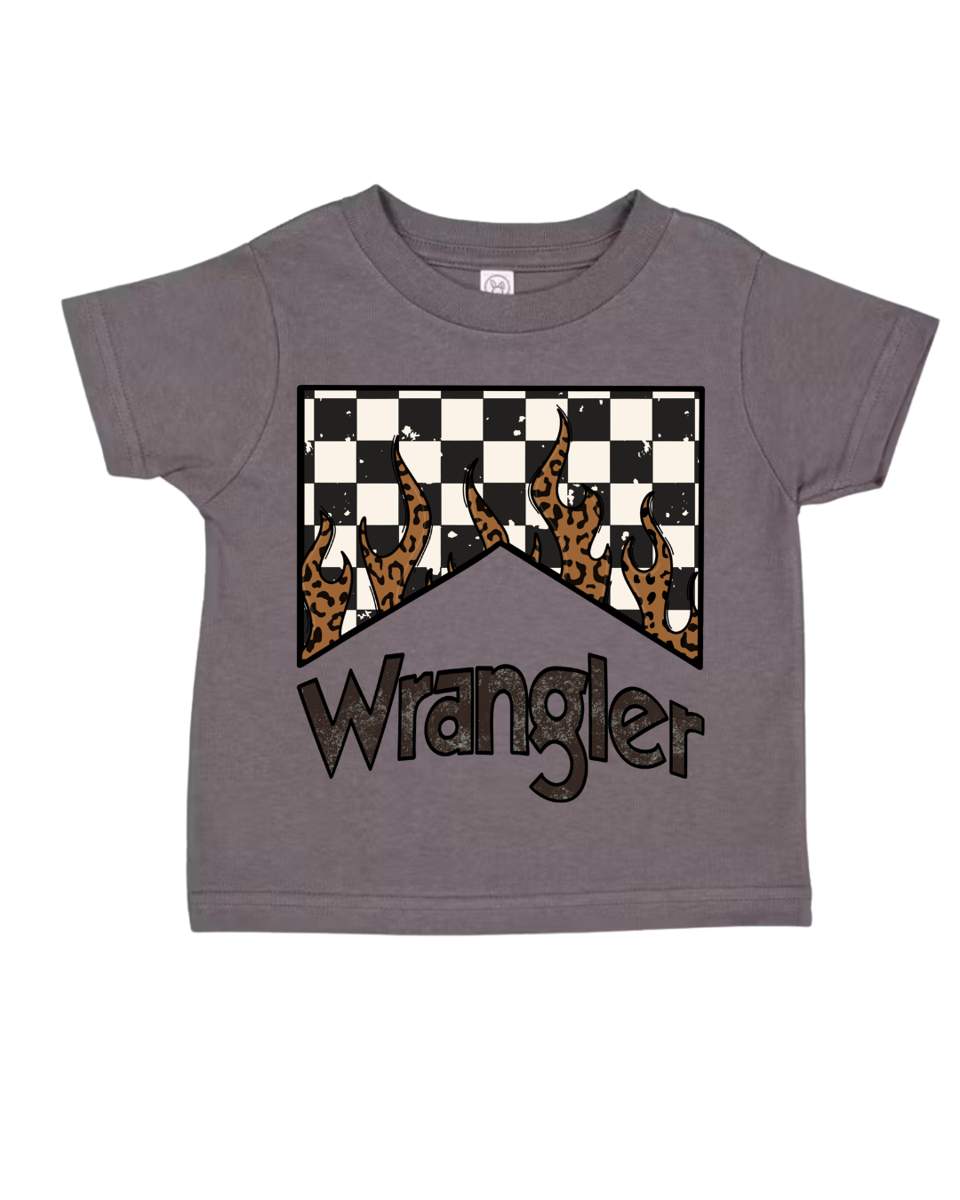 Checkered Wrangler Cheetah Flame Tee (Kids)