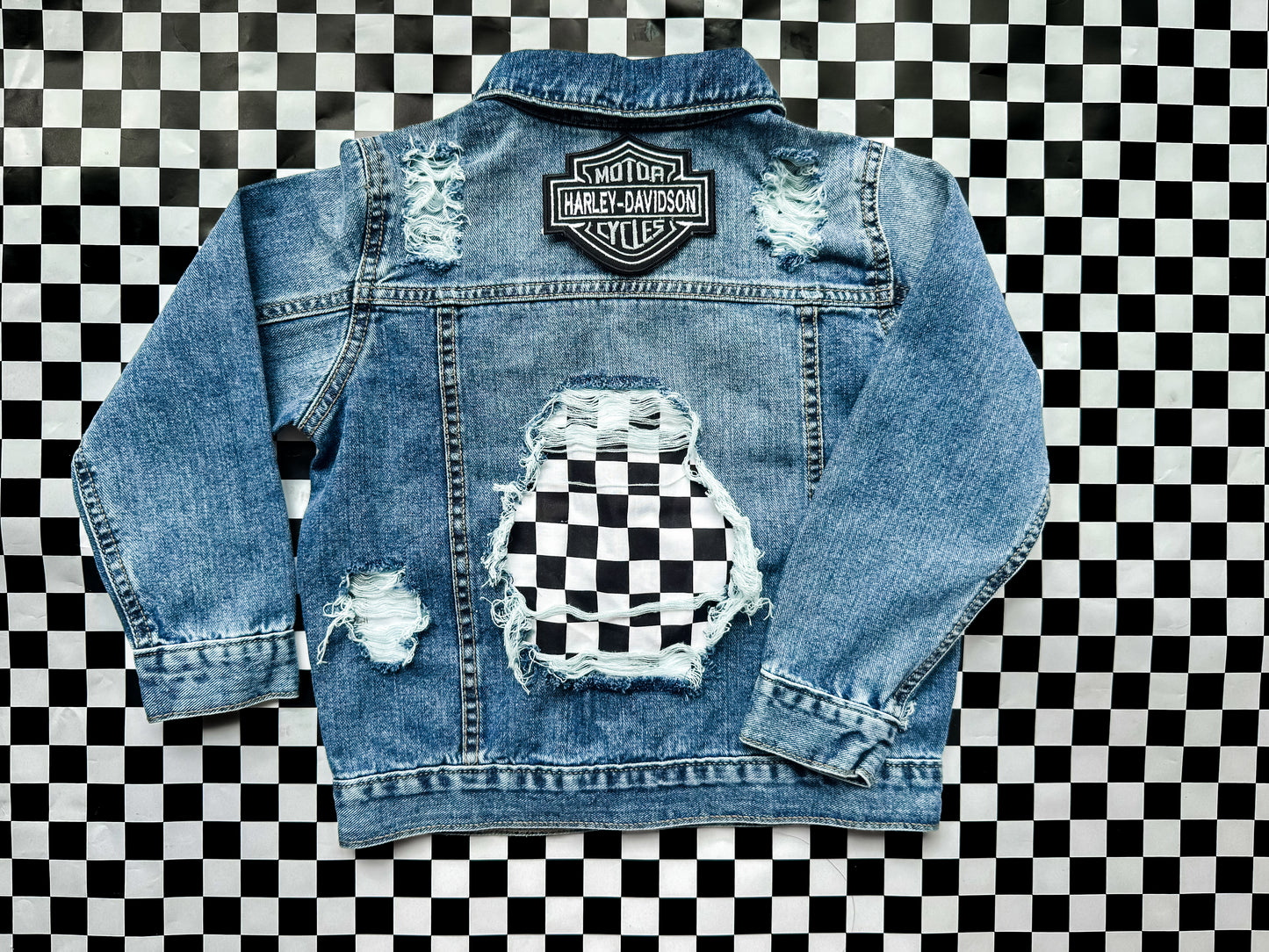 Customized Biker Style Denim Jacket (Boys & Girls Styles)