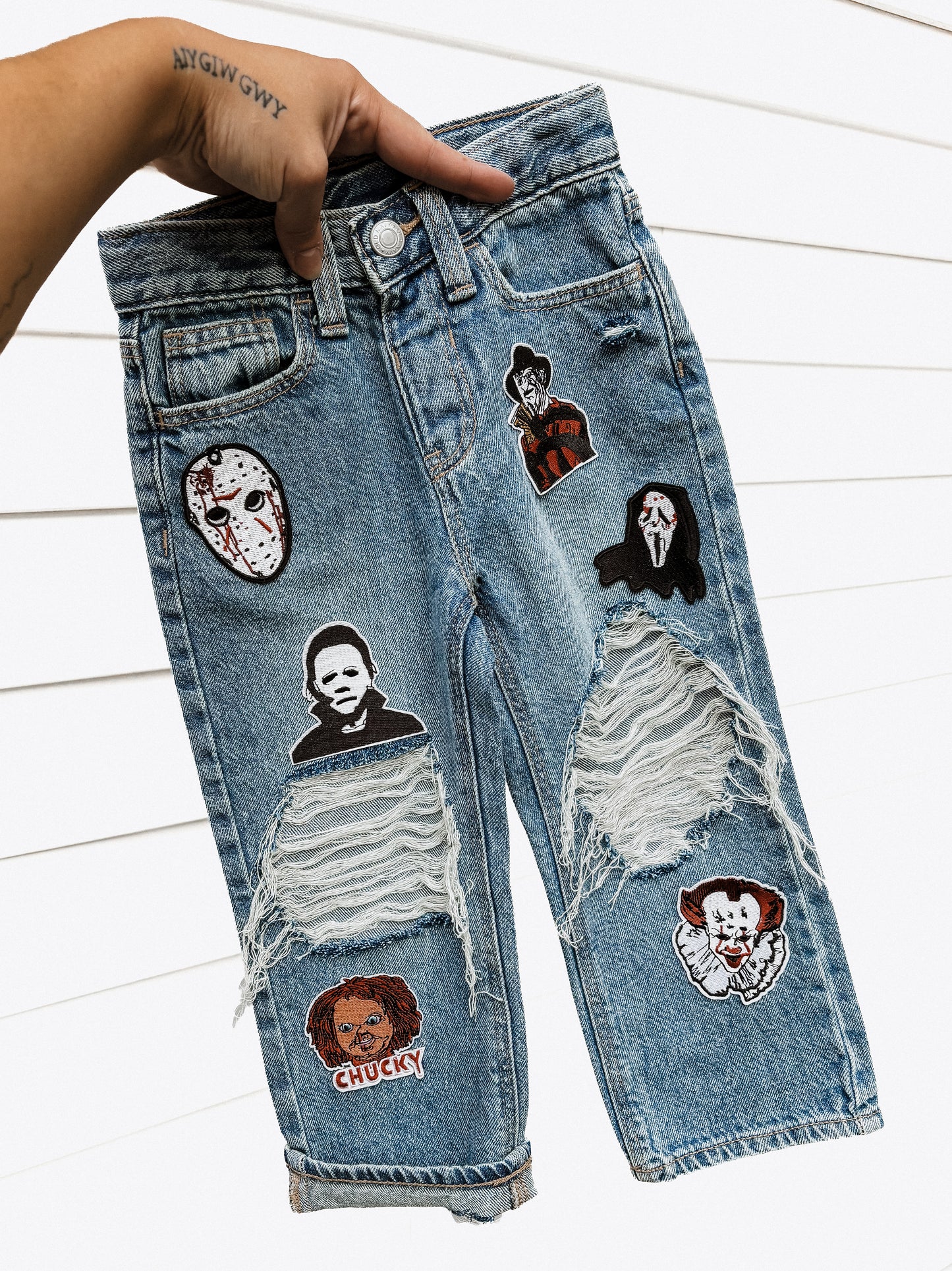 Scary Movie Patched Jeans (Boys & Girls)