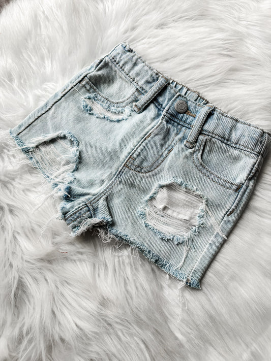 12-18 Month Girls Light Wash Shorts