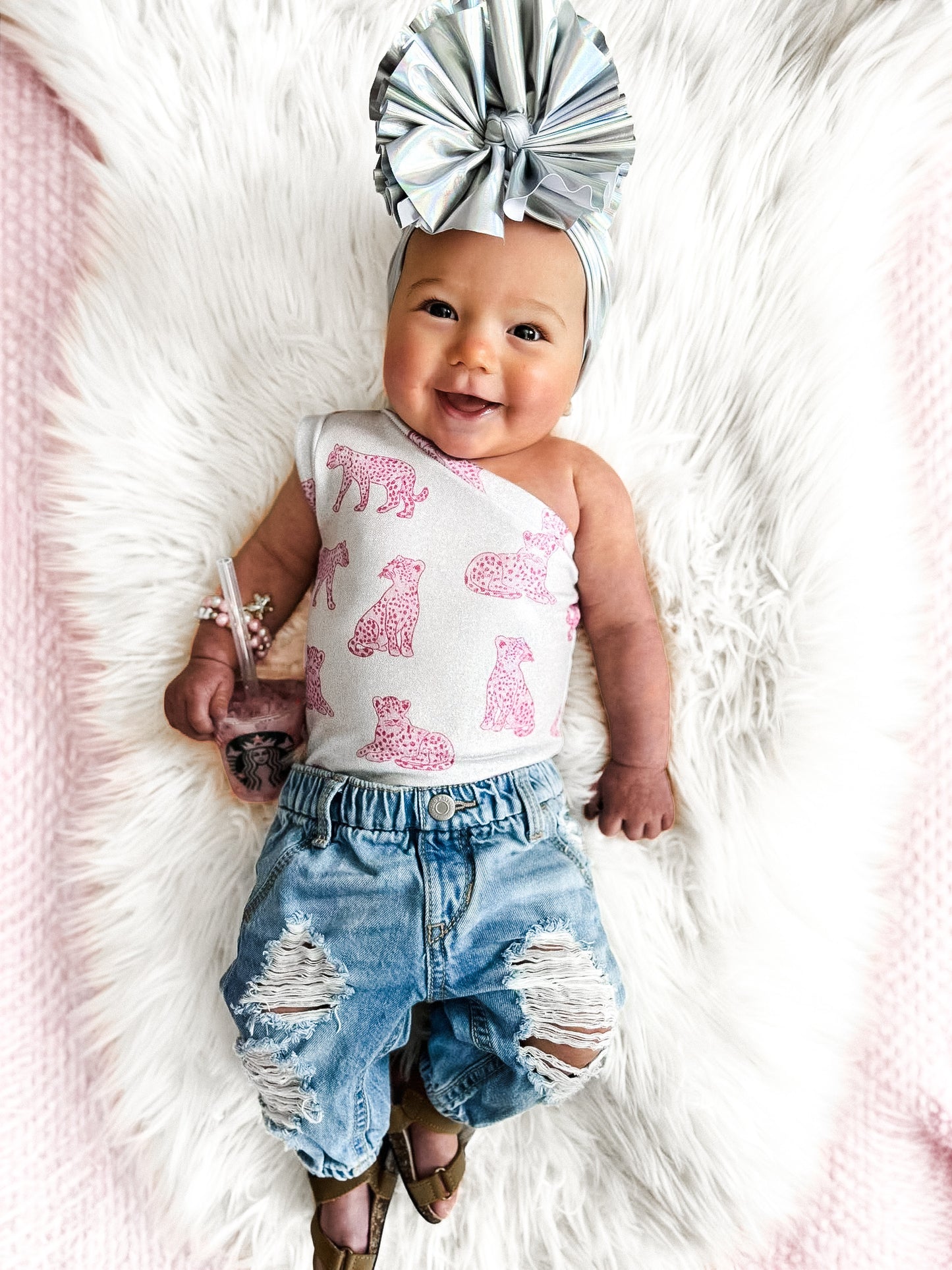 Baby • Light Wash Distressed Denim Jogger (Unisex)