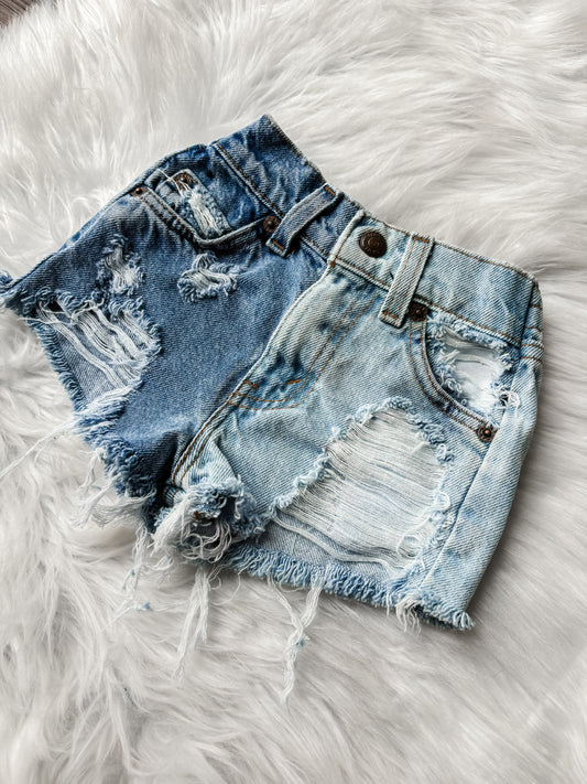 12 Month Girls Half Bleach Vintage Levi Shorts