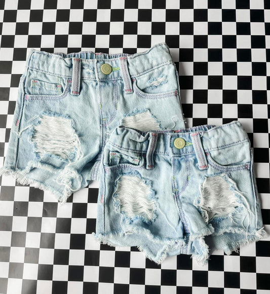 6-12 Month Light Wash Girls Shorts
