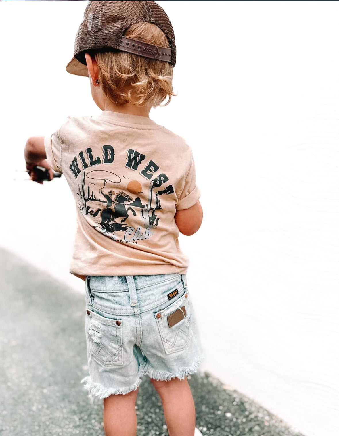 Cowboy Cut Bleach Wash Wrangler Shorts (Boys & Girls)