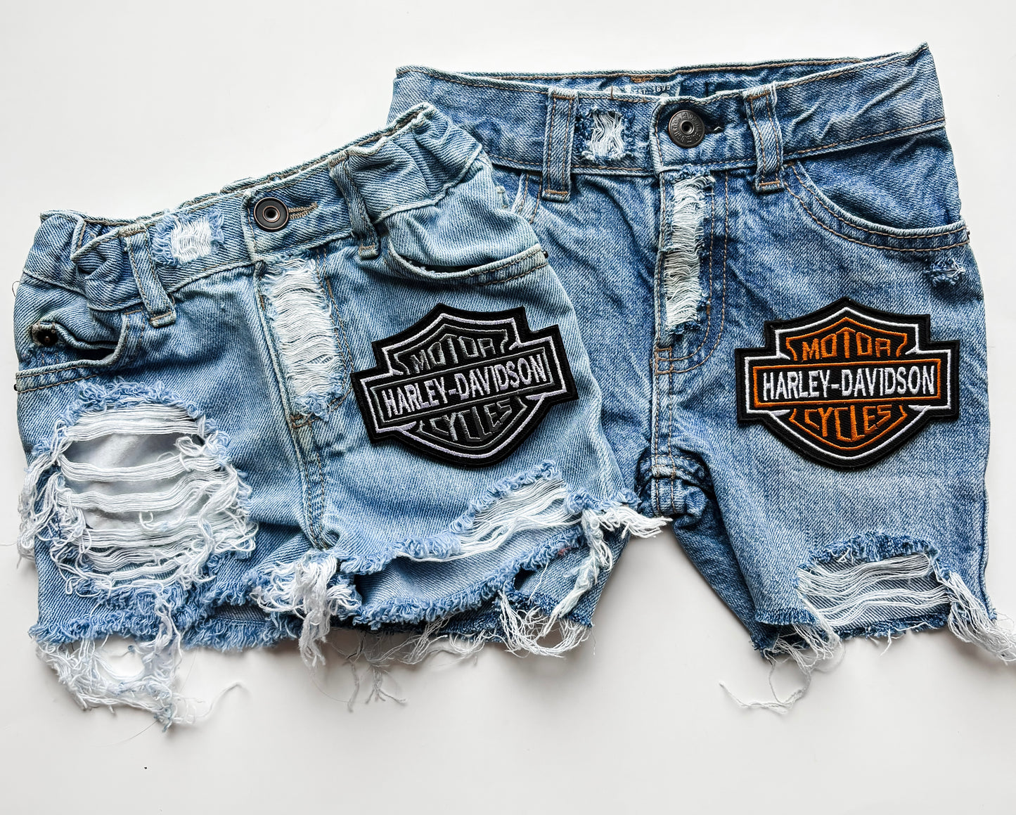 Biker Patch Denim Shorts (Boys & Girls)