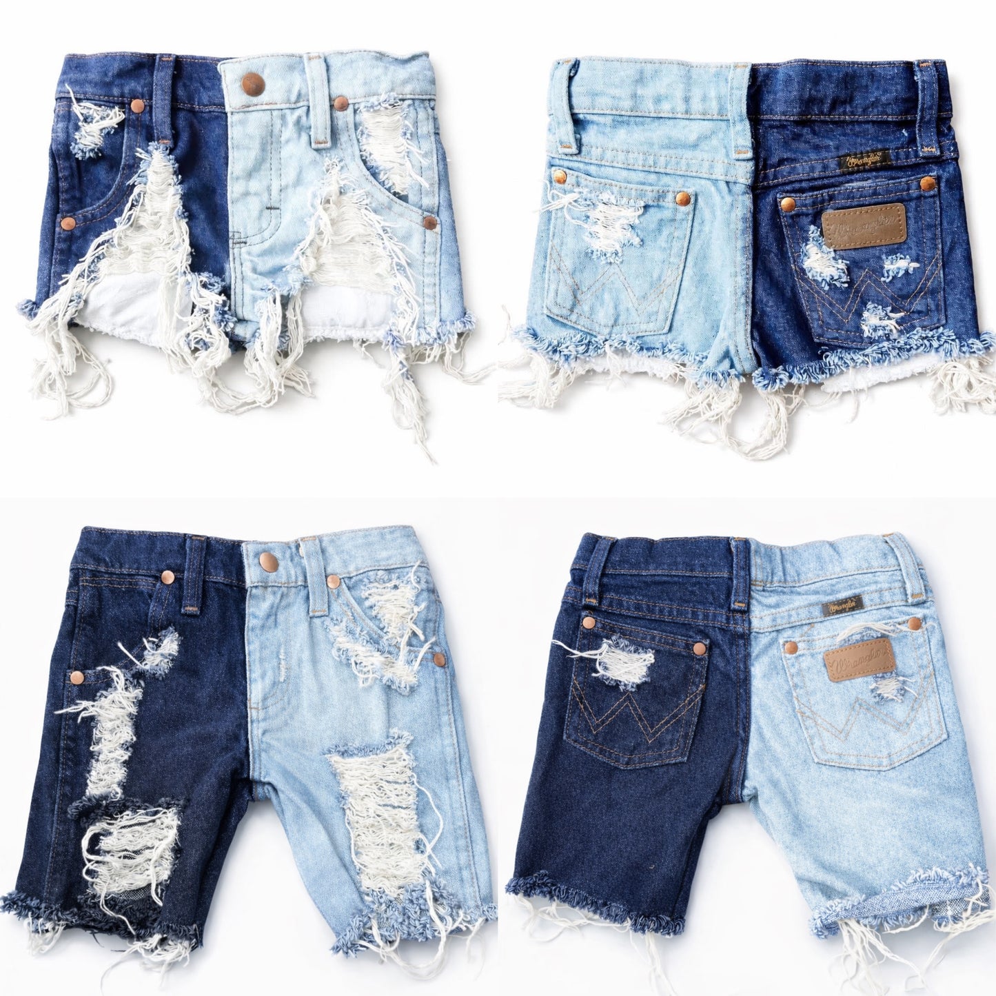 Cowboy Cut Half Bleach Wrangler Shorts (Boys & Girls)