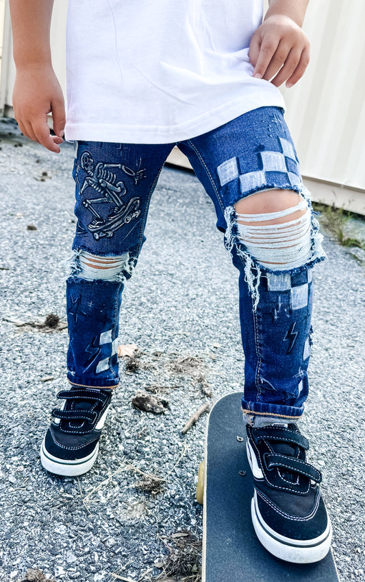 Skating Skeleton Skinny Jeans