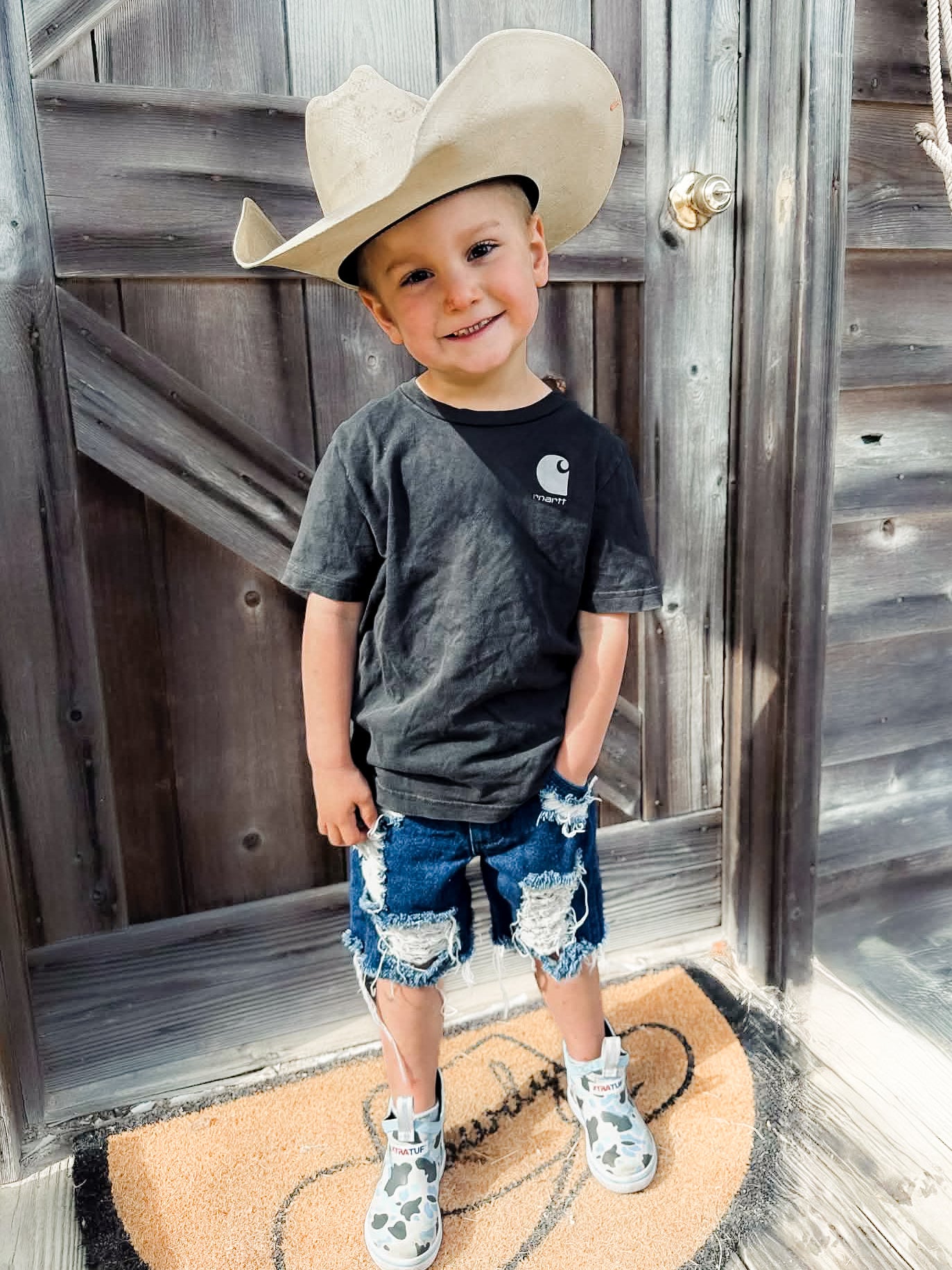 Cowboy Cut Medium Wash Shorts (Boys & Girls)