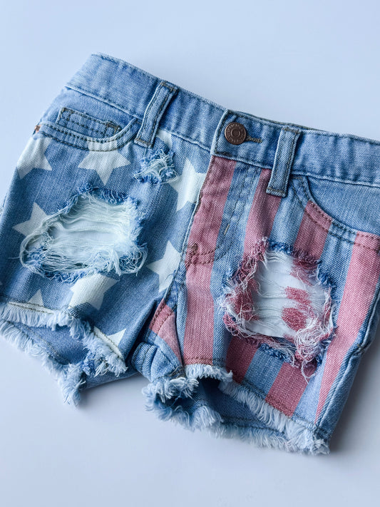2T Girls Stars and Stripes Shorts