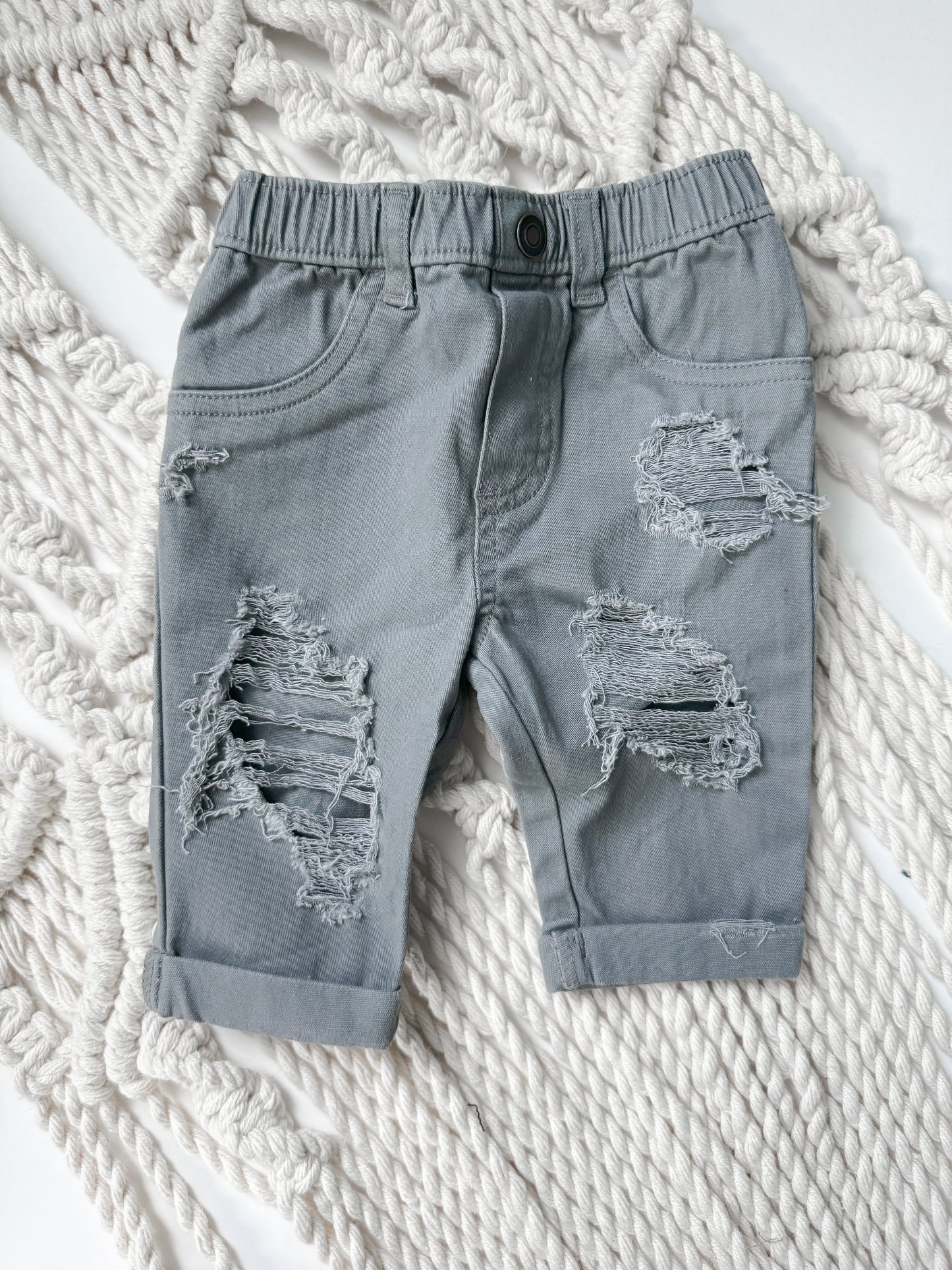 0-3 Month Gray Denim (Unisex)