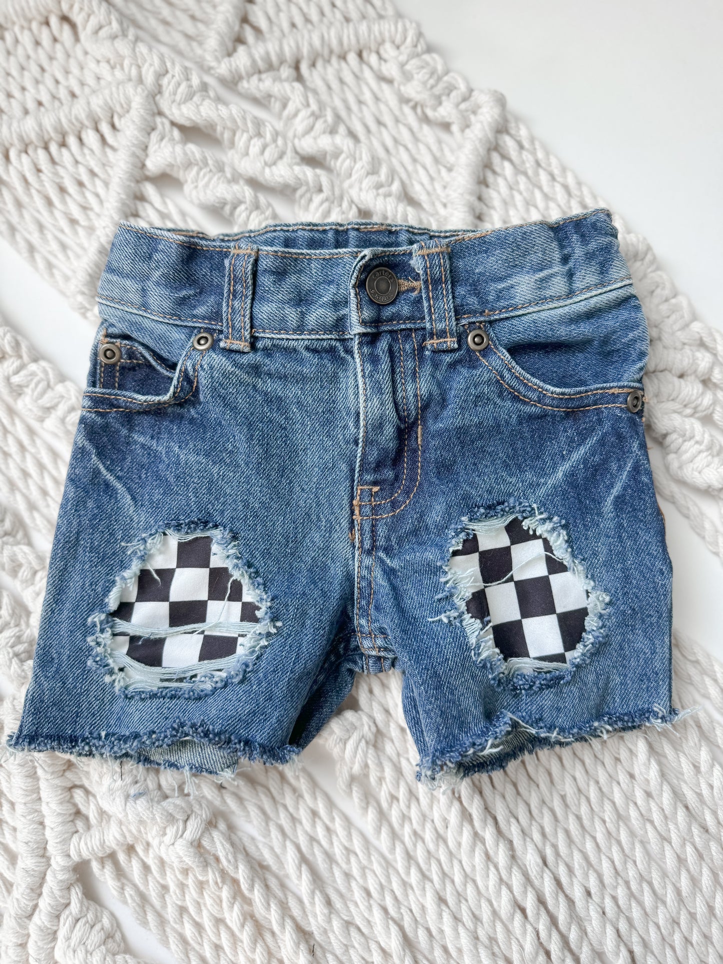 12 Month Check Patch Shorts (Boys)