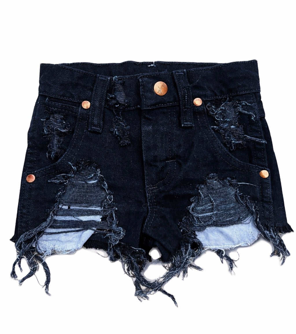 Cowboy Cut Black Wrangler Shorts (Boys & Girls)