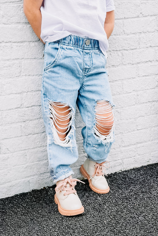 Light Wash Barrel Jeans (Boys & Girls)