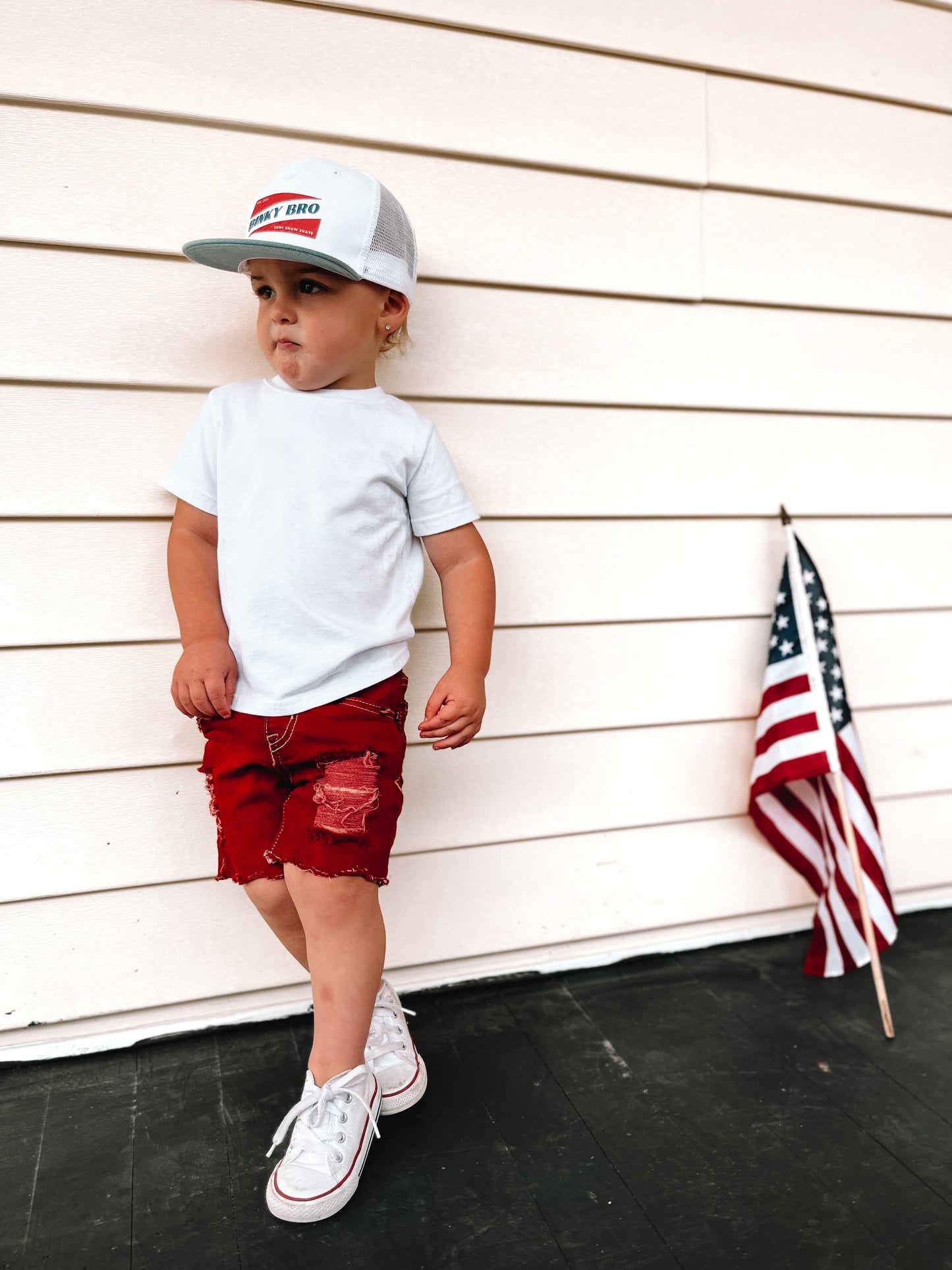 Ripley’s Red Dyed Denim Shorts (Boys & Girls)