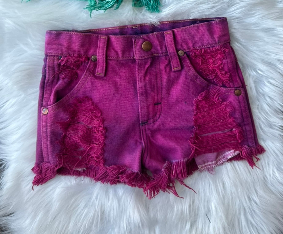 Pink Cowboy Cut Wrangler Shorts (Boys & Girls)