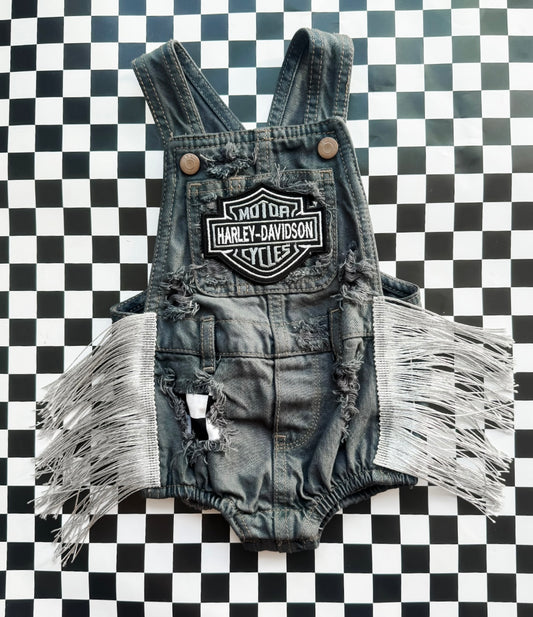 *READY TO SHIP* 6/12 Month Boujee Silver Biker Bubble