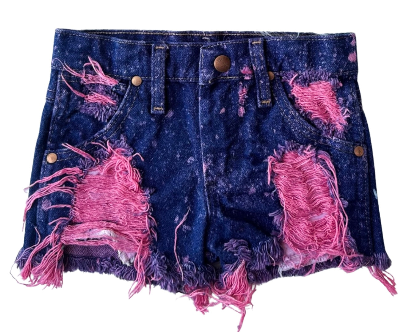 Pink Acid Wash Cowboy Cut Wrangler Shorts (Boys & Girls)