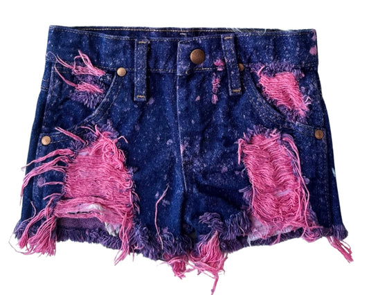 Pink Acid Wash Cowboy Cut Wrangler Shorts (Boys & Girls)