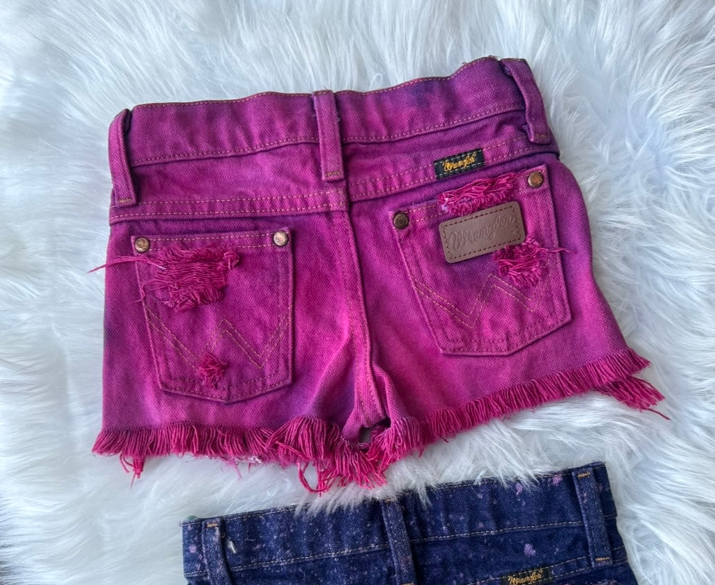 Pink Cowboy Cut Wrangler Shorts (Boys & Girls)