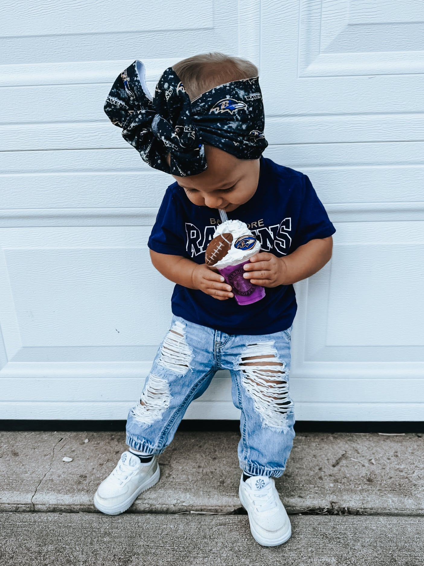 Baby • Light Wash Distressed Denim Jogger (Unisex)