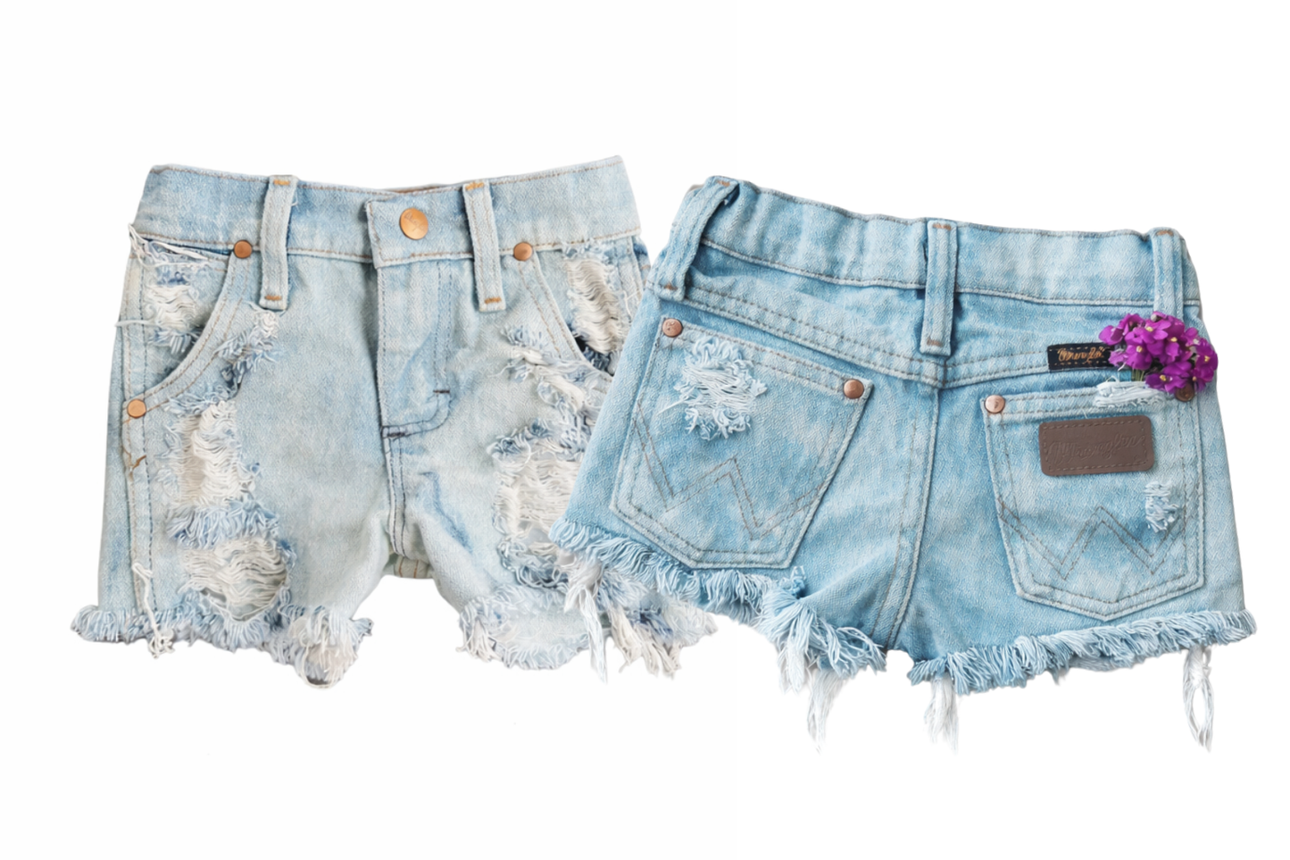 Cowboy Cut Bleach Wash Wrangler Shorts (Boys & Girls)